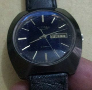 Vintage Citizen Blacky Automatic Day & Date 21 Jewels Wrist Watch Japan 6501