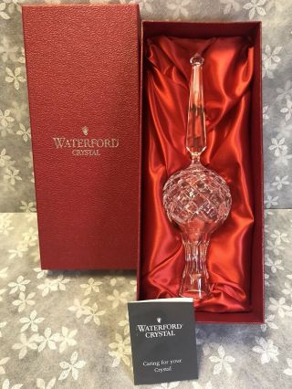 Waterford Crystal 10.  5” Christmas Tree Top Topper Vintage Boxed Cond Cb