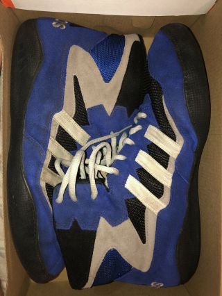 Rare Vintage Blue Adidas Nitro Wrestling Shoes Size 10