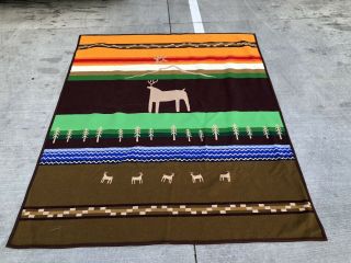 Vtg Pendleton Beaver State Robes & Shawls Native American Indian Wool Blanket