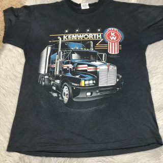 Vintage 1988 Thin Worn Single Stitch Black Kenworth Trucking Novelty T Shirt Xl