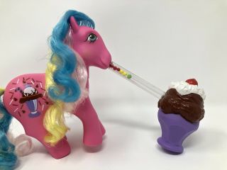 Vintage My Little Pony G1 Mlp Rare Chocolate Delight W/ Milkshake Soda Sippin’