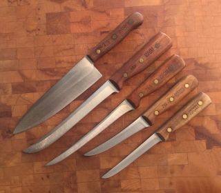 Vintage Chicago Cutlery 5 Knife Set Stainless Steel - 71s,  78s,  62s,  66s,  C42 - 7”