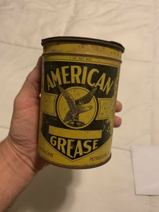 Rare Vintage Old One Pound American Grease Can