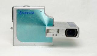 Rare Kyocera Finecam SL300R Light Blue Vintage Digital Camera Japan Release Only 2