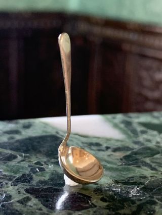 Miniature Dollhouse Artisan Obidiah Fisher STERLING SILVER Punch Bowl Ladle 7