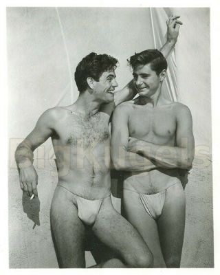 1950s Vintage Amg Male Nude Handsome Intimate Jocks Cute Duo Muscle Beefcake