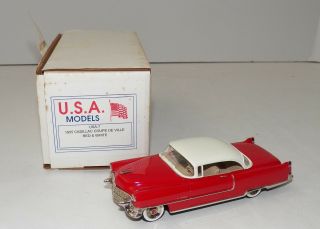 Usa Models 1:43 1955 Cadillac Coupe De Ville Red & White Usa - 7 Rare