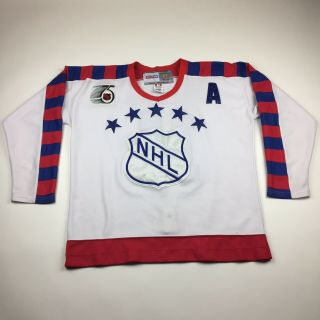 Vintage 1992 Nhl All Star Game Mark Messier Hockey Jersey Size L Strap