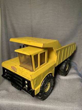 Vintage Mighty Tonka Dump Truck Yellow Pressed Steel 18 X 10 " Construction Toy