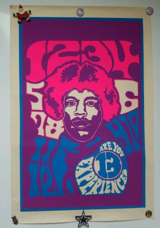 Vintage Jimi Hendrix Poster Prints Psychedelic Black Light Poster 2vg