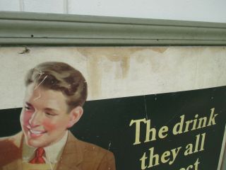 Vintage 1950 ' s Coca Cola Coke Cardboard Litho Advertisement Sign 46.  5 