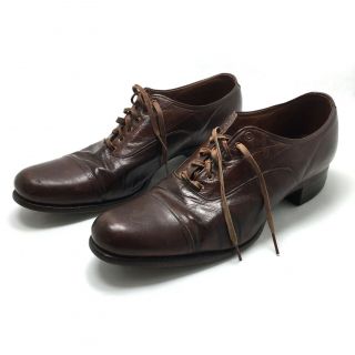 Vintage Florsheim Union Made Men’s Oxford Dress Shoes Dark Brown 11.  5 Approx