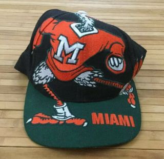 Vintage Miami Hurricanes The Game Big Logo Snapback Hat Cap Starter