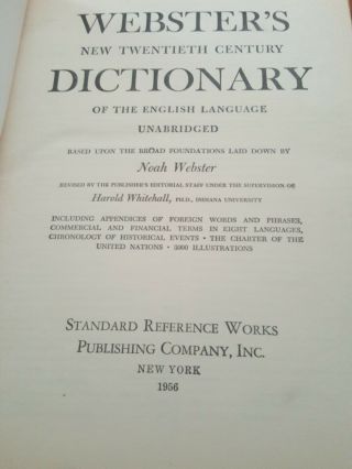1956 Webster ' s Unabridged Twentieth Century Dictionary Vintage 5