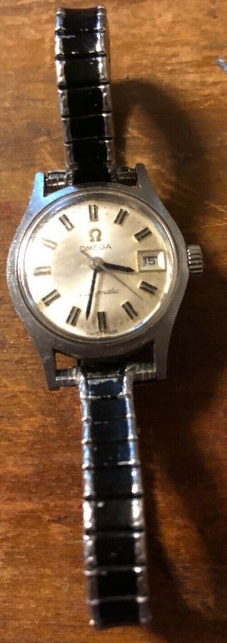 Omega Ladymatic Womens Small Watch Automatic Stainless Steel Vintage Look