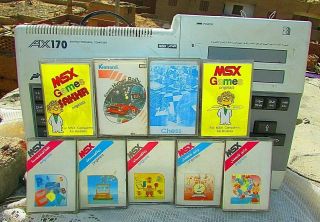 Vintage Computer Sakhr Msx Ax170 (صخر) With 9 Tapes Of Rare Games Konam 2