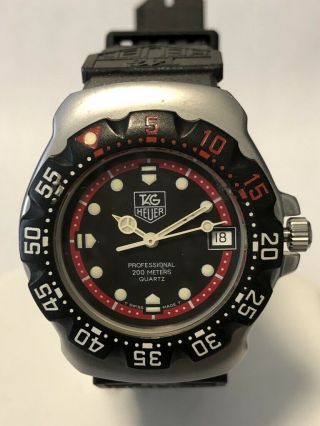 Tag Heuer Professional 200m Black Dial 34mm Silicone Band Wa1214