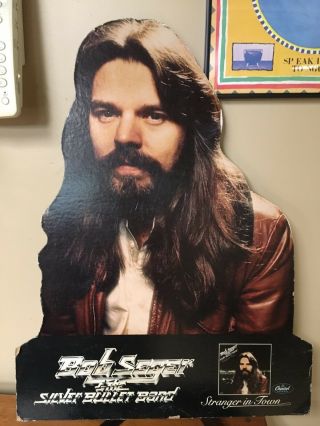Rare Bob Seger Stranger In Town Promotional Cardboard Cut Out.