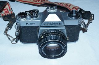 Vintage Pentax K1000 35mm Film Camera W/ Asahi M 50mm 1:2 Lens