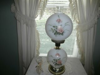 Vintage Double Globe Hurricane Gone With The Wind Electric Functioning Lamp