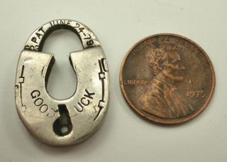 Vintage Barnes Mfg.  Co.  Miniature Good Luck Horseshoe Lock 1879 Patent
