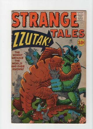 Strange Tales 88 Fn - 5.  5 Vintage Marvel Atlas Comic Kaiju Fight Cover Silver