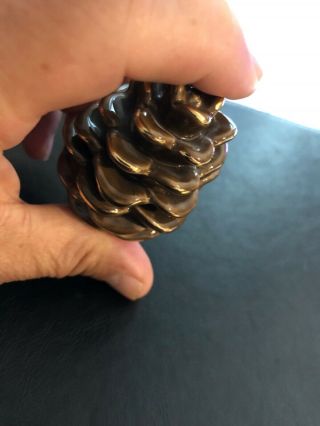 Nora Fleming RARE GOLD EDGE BROWN PINE CONE - Retired 5