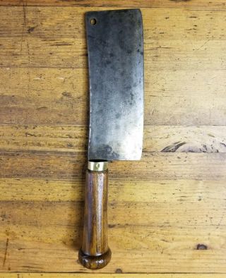 Rare Antique Meat Cleaver • Vintage Butcher Block Knife Meat Tools ☆france