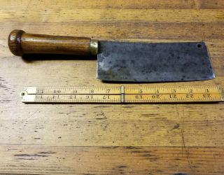 Rare ANTIQUE Meat Cleaver • Vintage Butcher Block Knife Meat Tools ☆FRANCE 3