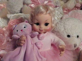 Vogue 1964 Posy Pixie 18 " Vintage Baby Doll Platinum Blonde Pink Tutu So Cute
