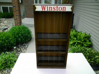 Vintage Winston Cigarette Store Advertisement Display Metal Rack Case Holder