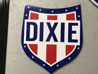 Antique Vintage Old Style Dixie Gasoline Oil Sign