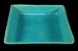 Vintage Barbara Willis California Pottery Textured Bowl Turquoise Blue Crackle