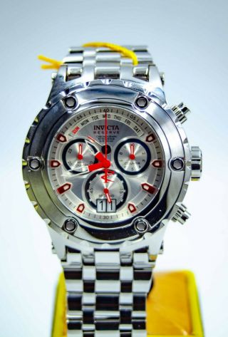 Invicta Mens Rare Subaqua Swiss Reserve Chrono Silver Dial Stainless Watch 11869