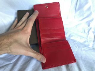 Vintage Louis Vuitton LV Epi Leather Trifold Wallet Red Rare 4