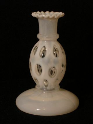 Fenton Vintage French Opalescent Coindot Candle Holder