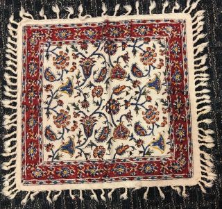 Set Of 4 Vintage/antique Persian Iran Table Napkins 40x40 Handmade Red Isfahan