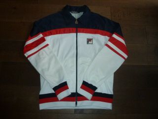 Vintage Og Us44 L Fila Bj Borg Guillermo Vilas Tracksuit Top 1980s Casuals