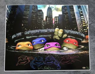 Kevin Eastman Autographed Signed 16x20 Tmnt Photo Heads Sketch Rare L/e