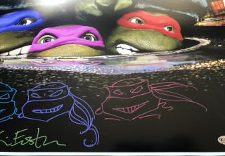 Kevin Eastman Autographed Signed 16x20 TMNT Photo Heads Sketch RARE L/E 4