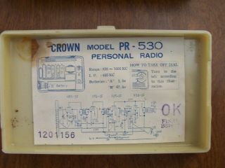 Vintage Crown Personal Radio Model PR - 530 6