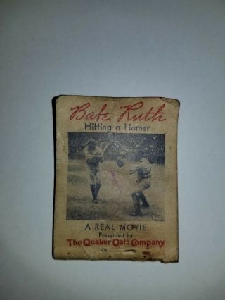 Rare 1934 Babe Ruth Quaker Oats Flip Book