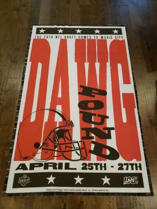 2019 Nfl Draft Banner Cleveland Browns Hatch Show Print Poster Design Rare