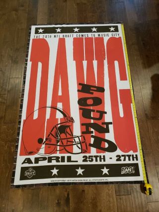2019 NFL Draft Banner Cleveland Browns Hatch Show Print Poster Design RARE 2