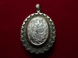 1905 Large Hallmarked Silver Locket Pendant