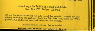 Vintage Bucilla Applique Quilt Kit Rose Wreath No.  2868 1930s,  Floss & Backing 6