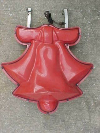Vintage Red Christmas Bell Street Pole Municipal Light Decoration