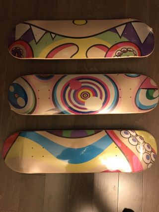 Takashi Murakami Complexcon Skate Deck Set Of 3 Dobtopus Rare Limited Edition