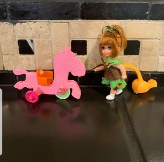 Liddle Skediddle Kiddle Heather Hiddlehorse Doll,  Bow Pink Pony Pusher -